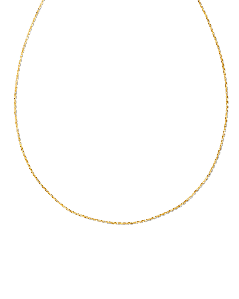  22 Inch Thin Chain Necklace In 18k Gold Vermeil