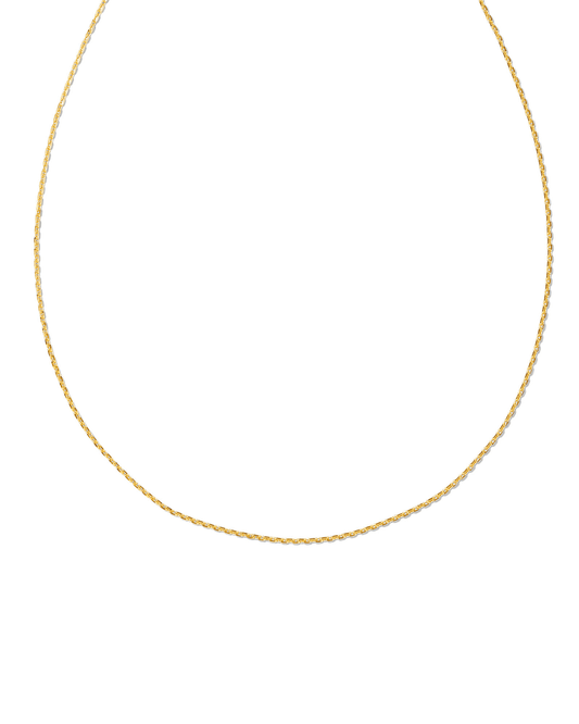  22 Inch Thin Chain Necklace In 18k Gold Vermeil