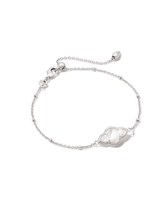  Abbie Silver Satellite Chain Bracelet In Ivory Mother-of-Pearl