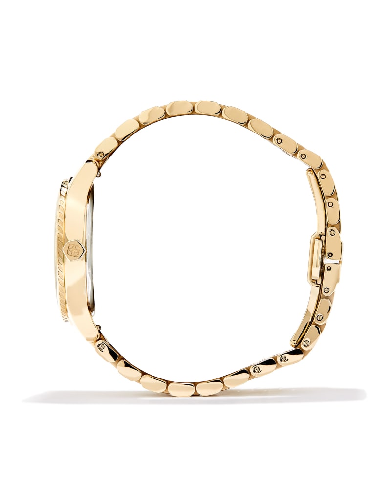  Alex Gold Tone Stainless Steel 35mm Watch In Ivory Mother-of-Pearl