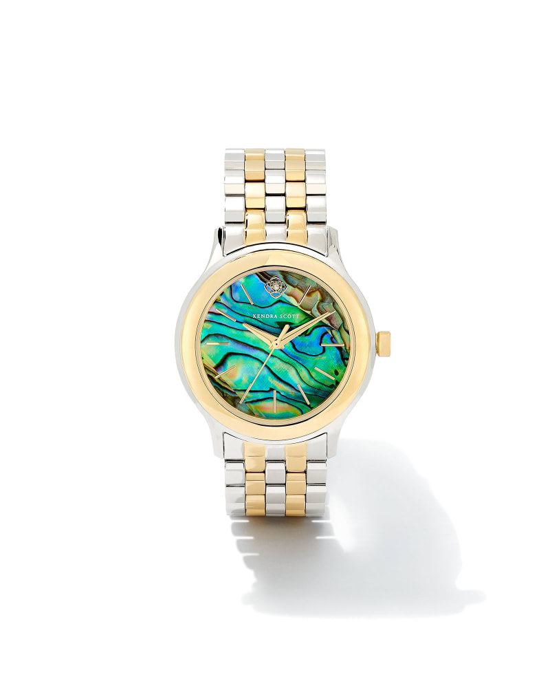  Alex Two Tone Stainless Steel 35mm Watch In Abalone