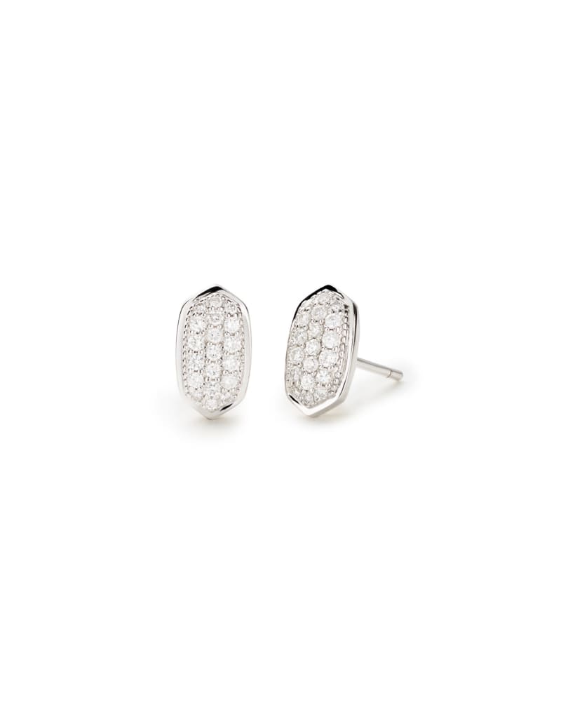  Amelee Earrings In Pave Diamond And 14k White Gold