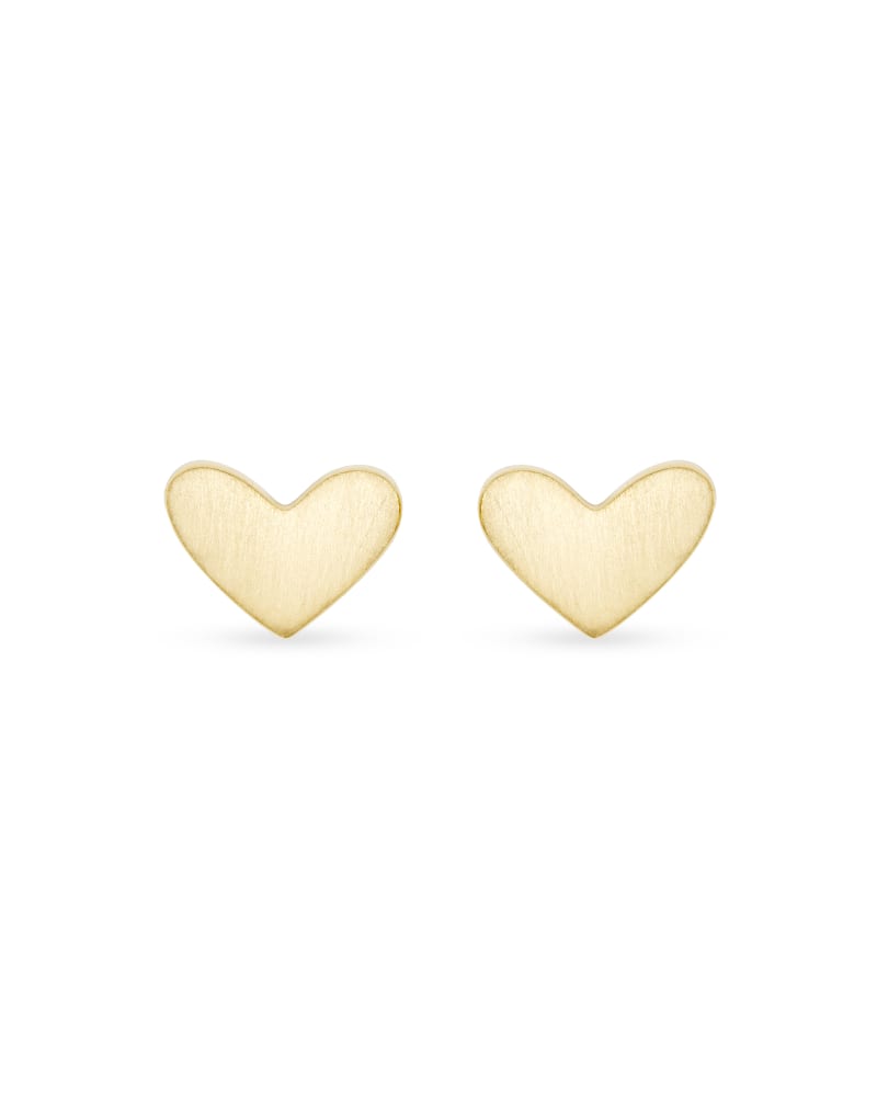  Ari Heart Stud Earrings In 18k Gold Vermeil