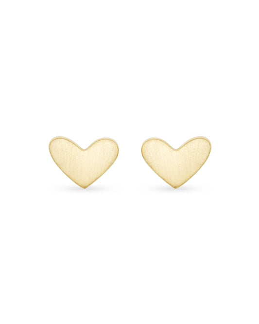  Ari Heart Stud Earrings In 18k Gold Vermeil