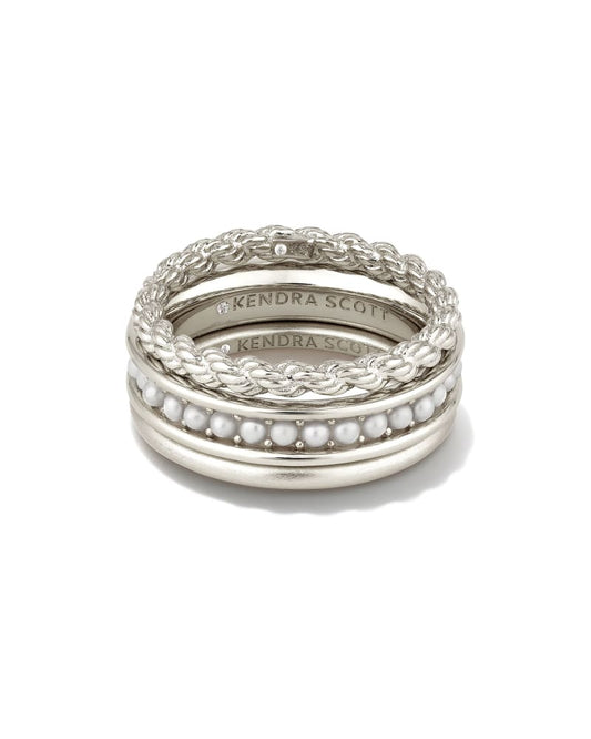  Arya Silver Ring Set In White Pearl