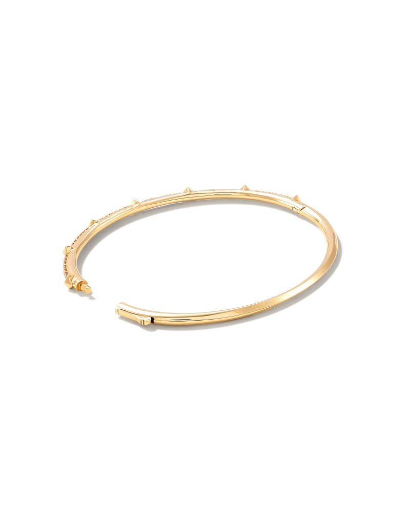  Astrid 14k Yellow Gold Bangle Bracelet In White Diamond