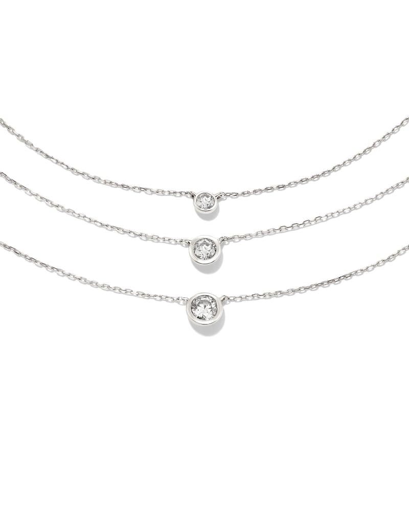  Audrey 14k White Gold Pendant Necklace In White Diamond, .25ct