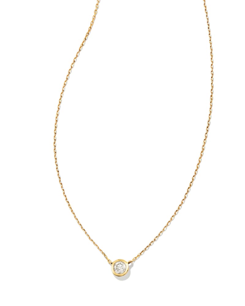  Audrey 14k Yellow Gold Pendant Necklace In White Diamond, .15ct