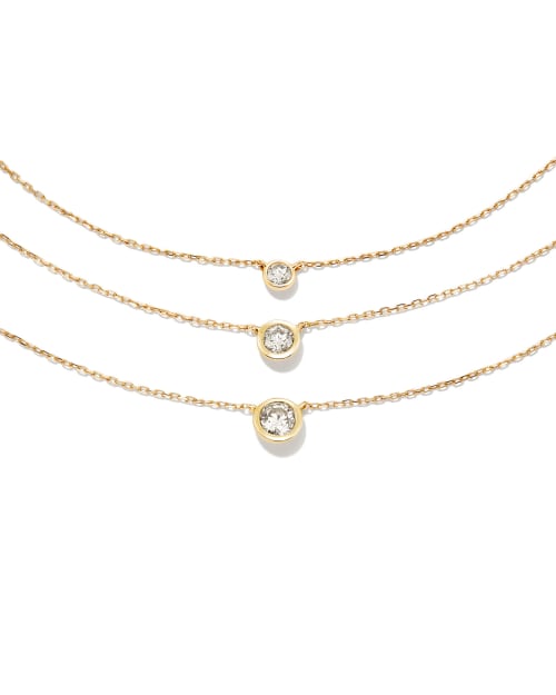  Audrey Pendant Necklace In White Diamond, .15ct