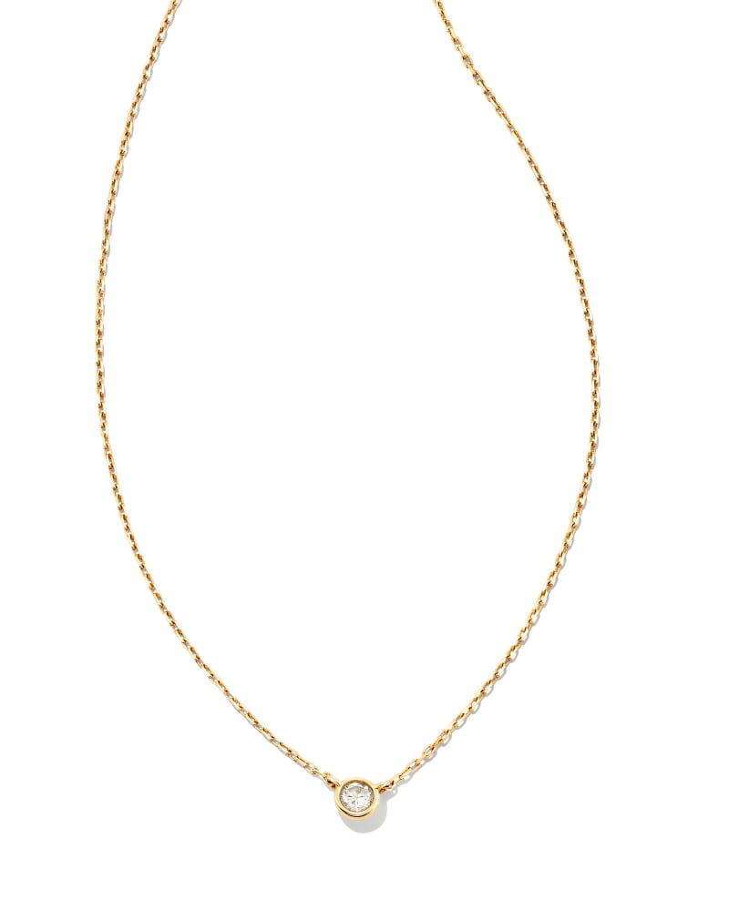  Audrey 14k Yellow Gold Pendant Necklace In White Diamond