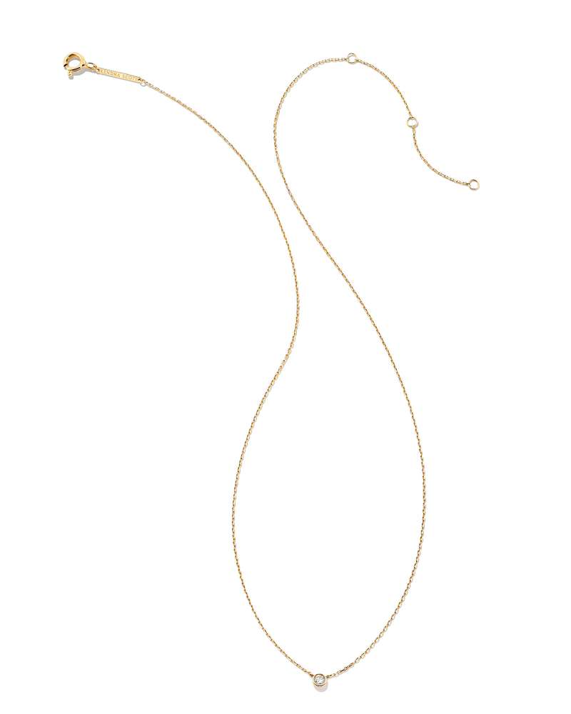  Audrey 14k Yellow Gold Pendant Necklace In White Diamond