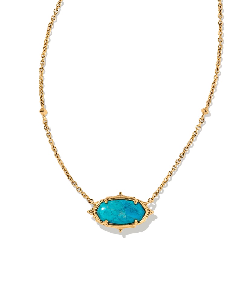 Baroque Elisa Vintage Gold Pendant Necklace In Variegated Dark Teal Magnesite