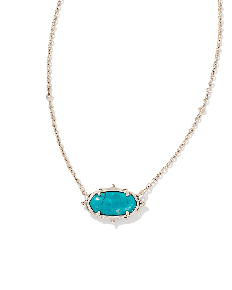  Baroque Elisa Vintage Silver Pendant Necklace In Variegated Dark Teal Magnesite