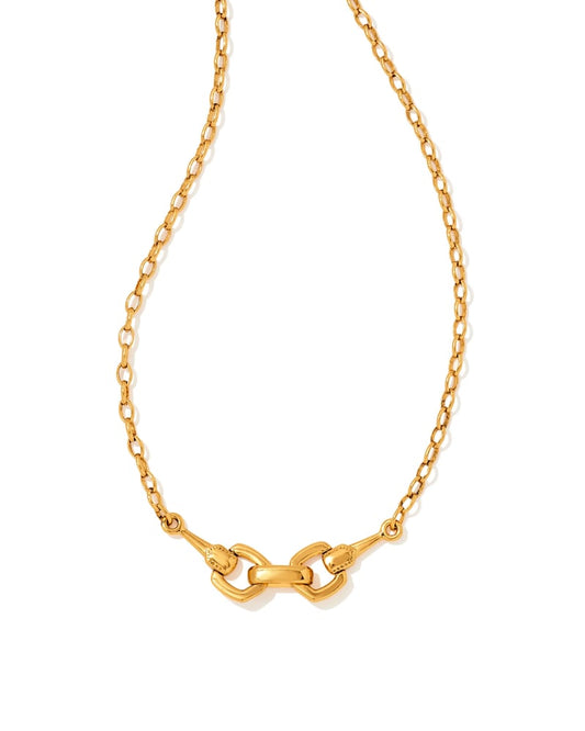  Beau Short Pendant Necklace In Vintage Gold