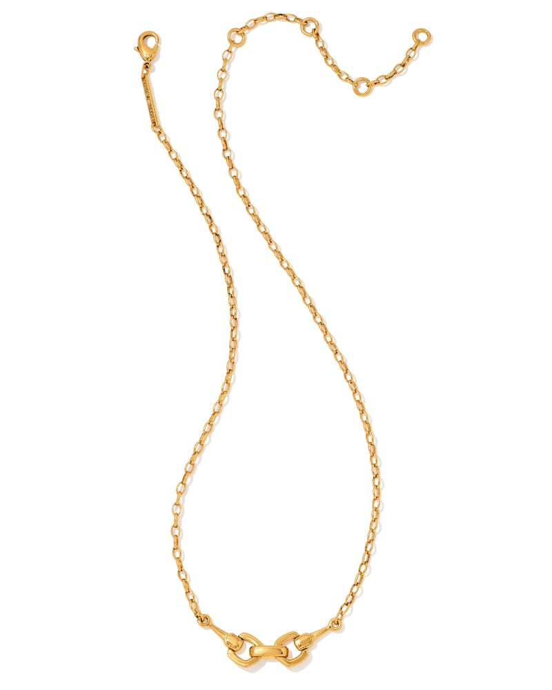  Beau Short Pendant Necklace In Vintage Gold