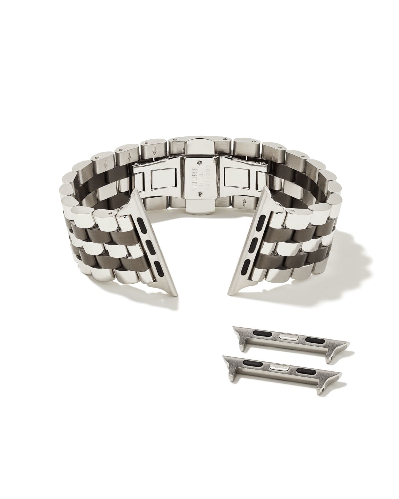  Beck 5 Link Watch Band In Two Tone Gunmetal Stainless Steel