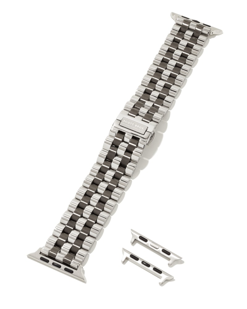  Beck 5 Link Watch Band In Two Tone Gunmetal Stainless Steel