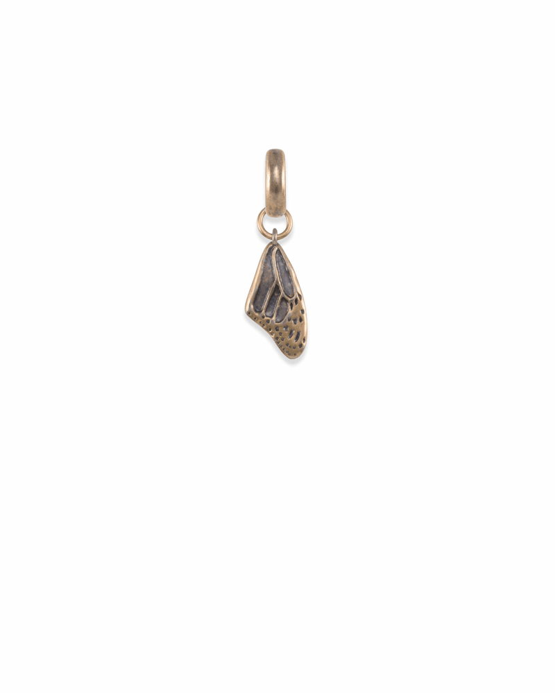  Breast Cancer Butterfly Wing Charm In Vintage Gold