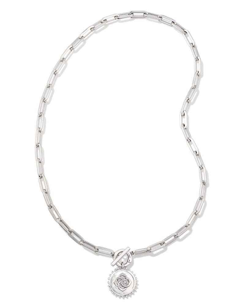  Brielle Convertible Medallion Chain Necklace In Silver