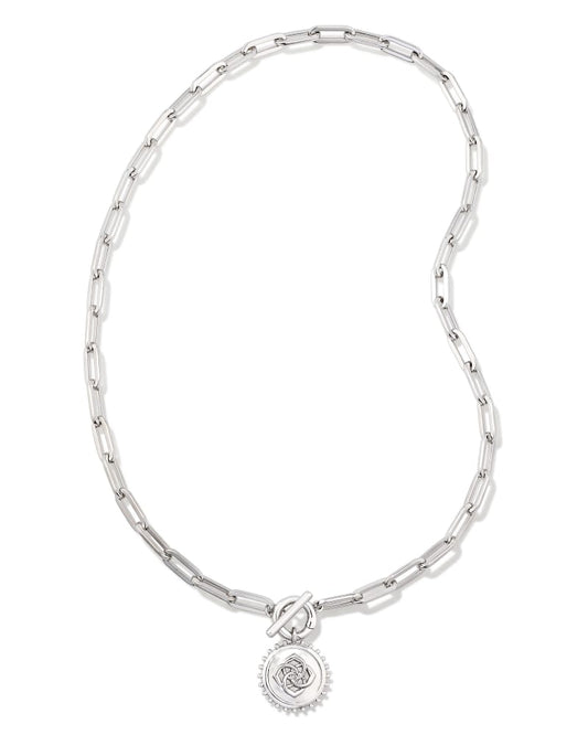  Brielle Convertible Medallion Chain Necklace In Silver