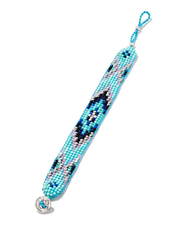  Britt Silver Beaded Bracelet In Turquoise Mix