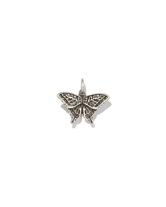  Butterfly Charm In Oxidized Sterling Silver