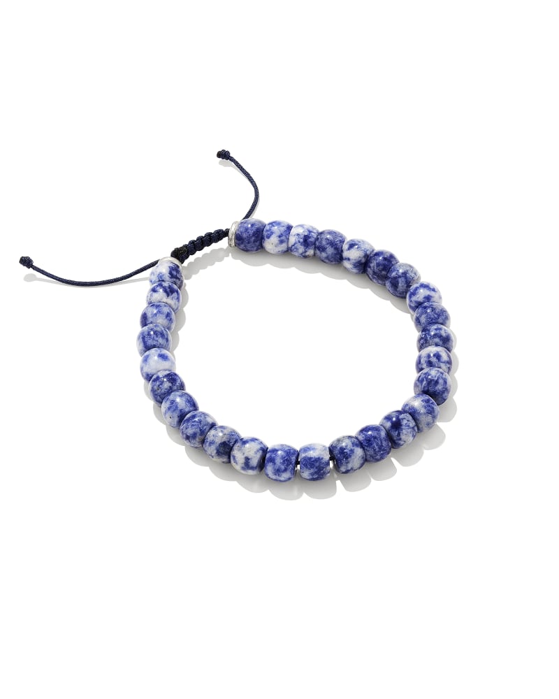  Cade Oxidized Sterling Silver Beaded Bracelet In Sodalite