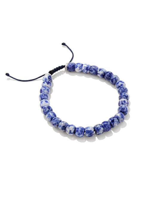  Cade Oxidized Sterling Silver Beaded Bracelet In Sodalite