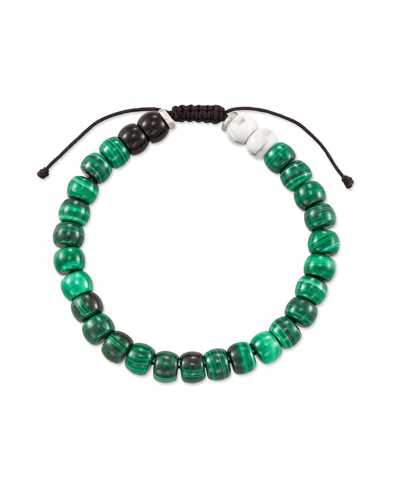  Cade Oxidized Sterling Silver Beaded Bracelet In Verde Mix