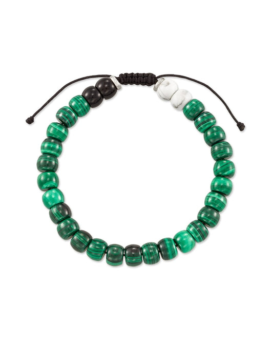  Cade Oxidized Sterling Silver Beaded Bracelet In Verde Mix