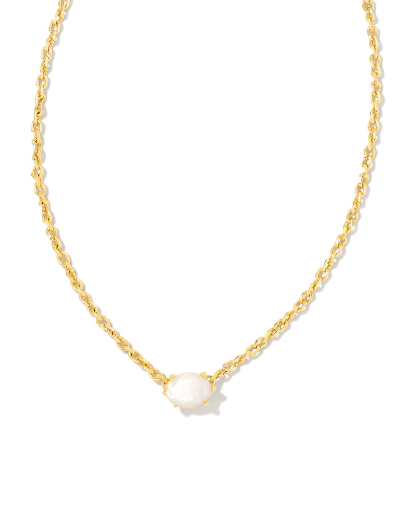  Cailin Gold Pendant Necklace In Ivory Mother-of-Pearl