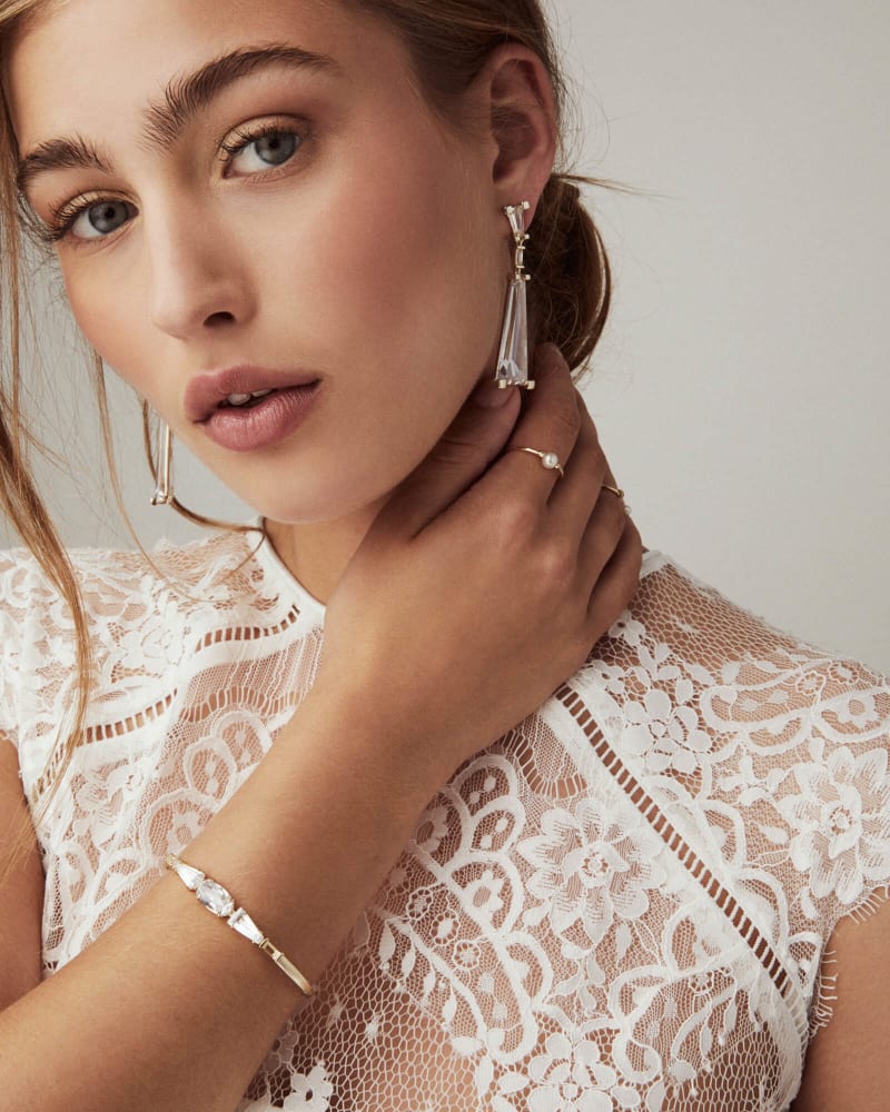  Cathleen 14k Yellow Gold Band Ring In Pearl