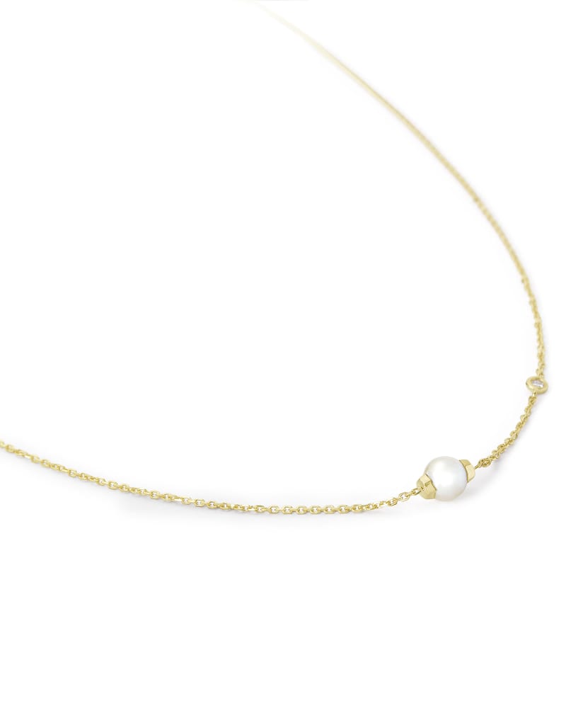  Cathleen 14k Yellow Gold Pendant Necklace In Pearl
