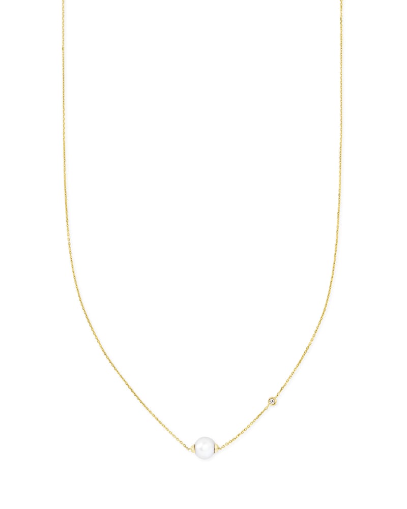  Cathleen 14k Yellow Gold Pendant Necklace In Pearl
