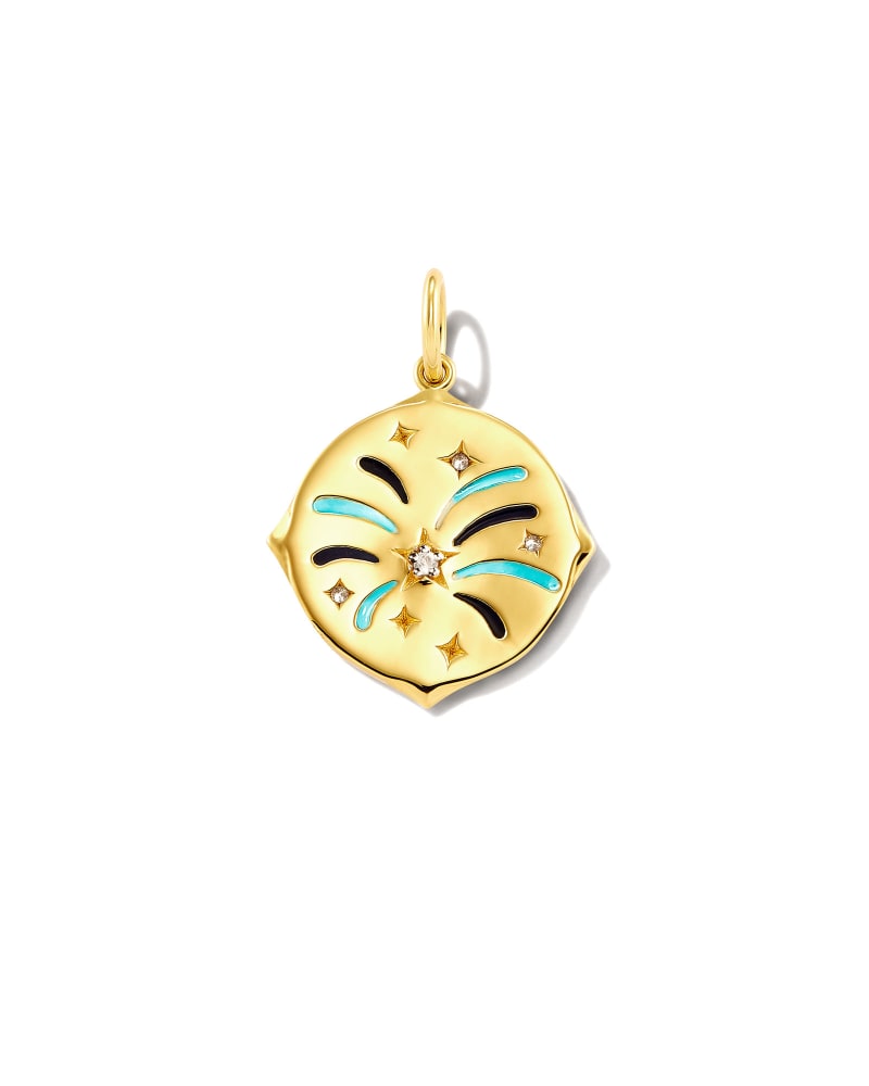  Celebration 18k Yellow Gold Vermeil Charm In White Sapphire