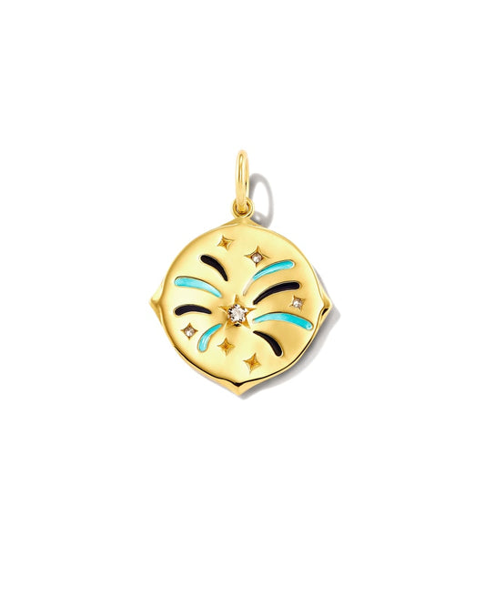  Celebration 18k Yellow Gold Vermeil Charm In White Sapphire