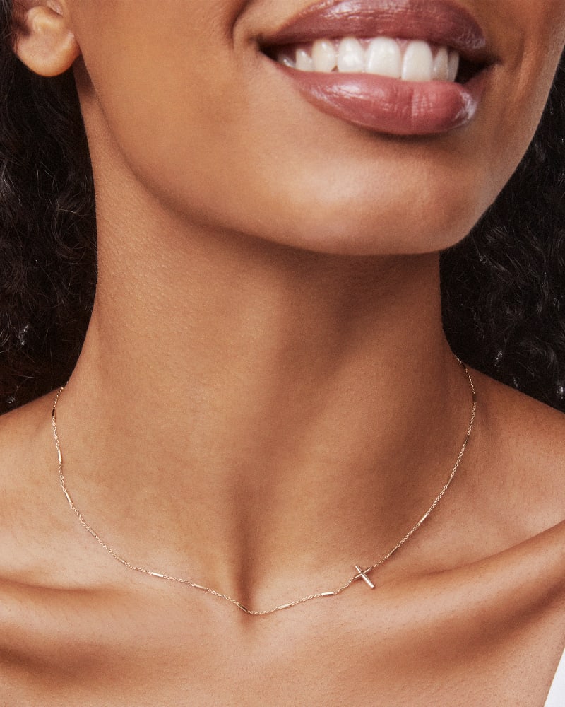  Delicate Cross Pendant Necklace In 14k Yellow Gold