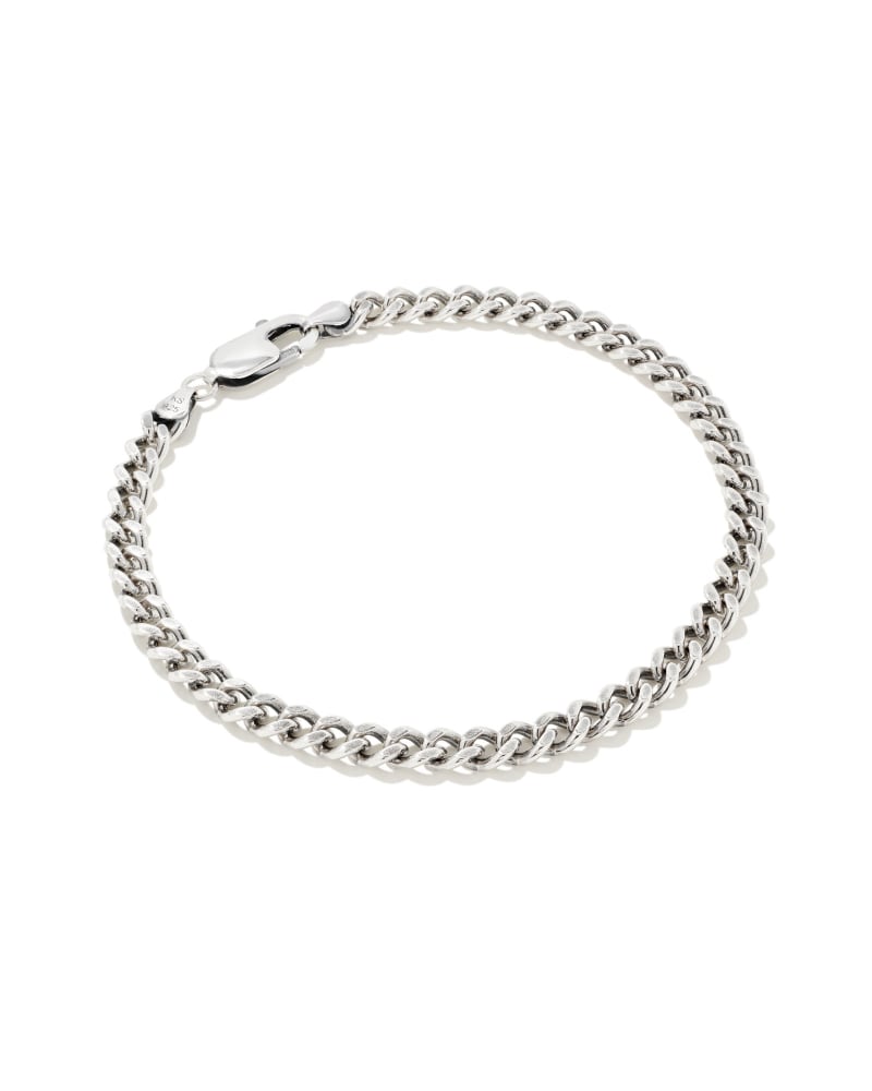  Curb Chain Bracelet In Oxidized Sterling Silver