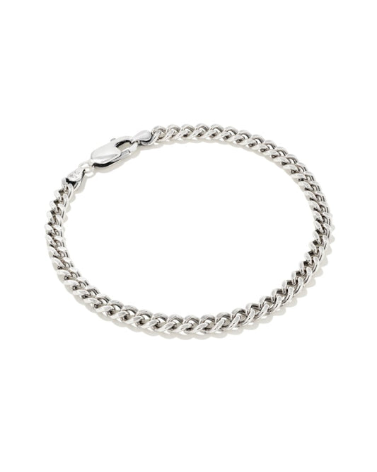  Curb Chain Bracelet In Oxidized Sterling Silver