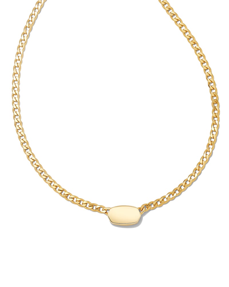  Fern Metal Curb Chain Necklace In 18k Gold Vermeil