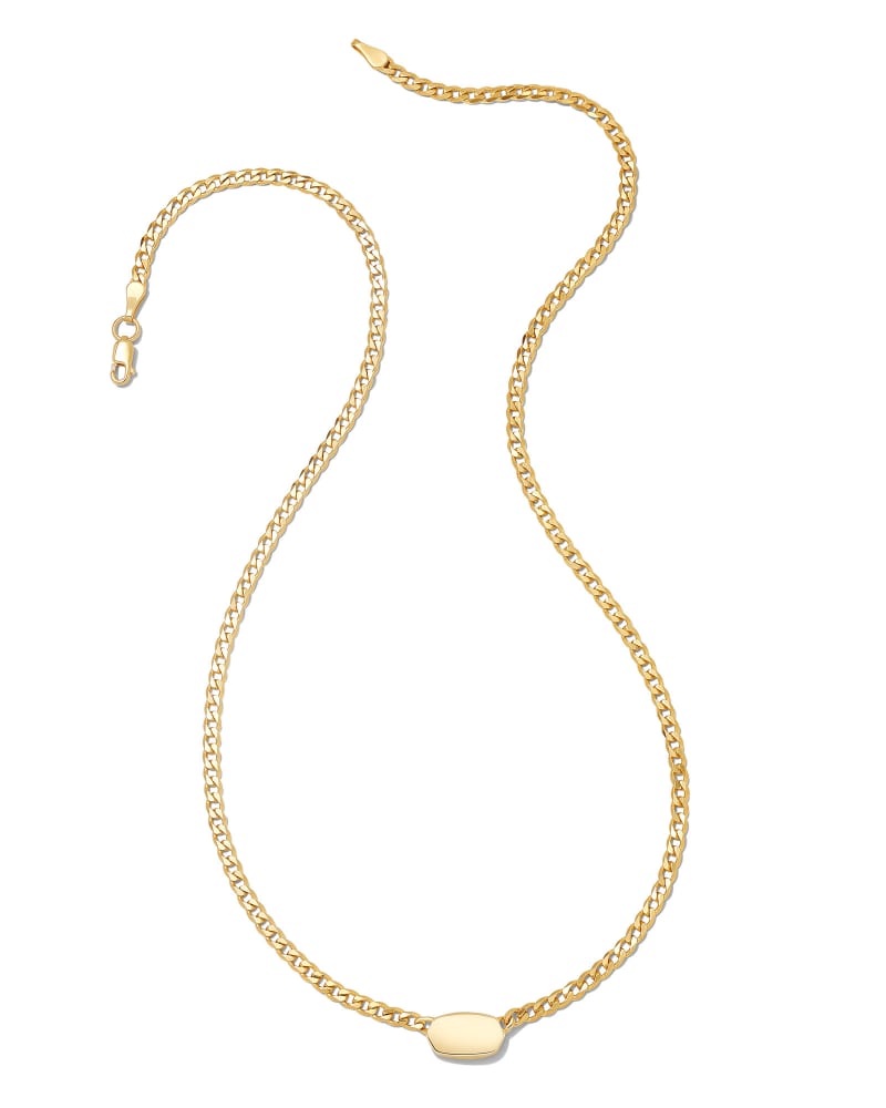  Fern Metal Curb Chain Necklace In 18k Gold Vermeil