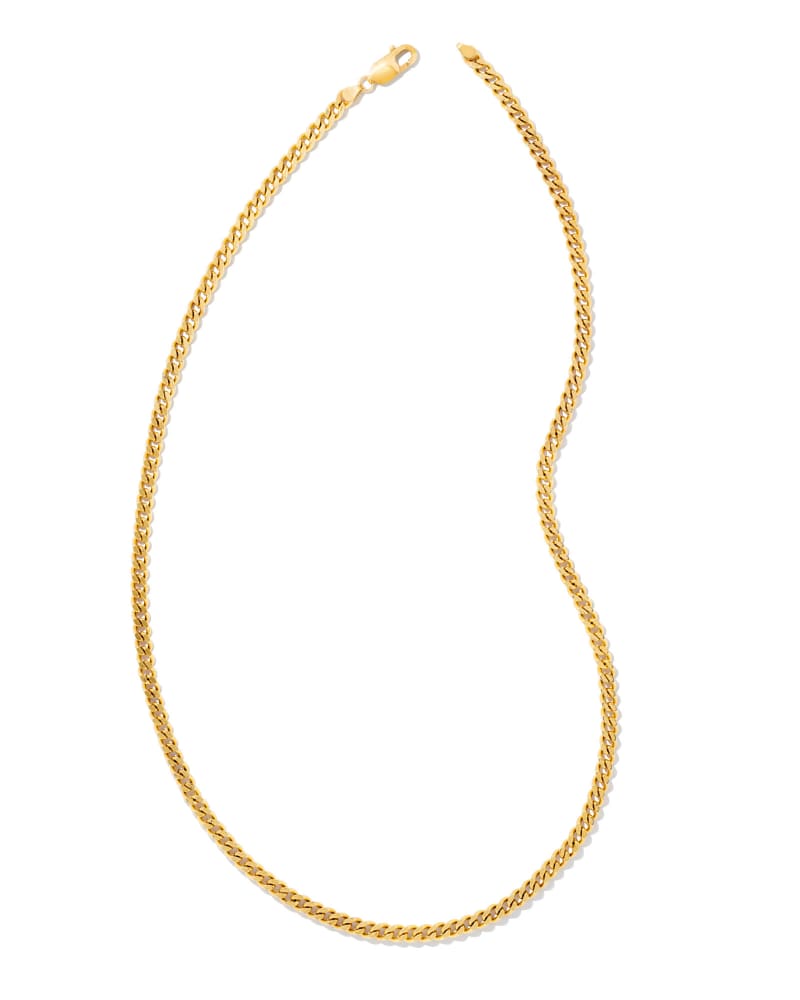  Curb Chain Necklace In 18k Oxidized Yellow Gold Vermeil
