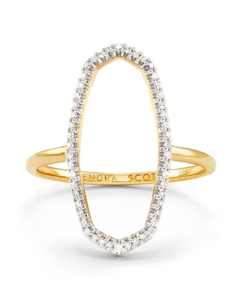  Dani 14k Yellow Gold Open Ring In White Diamond