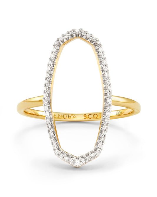  Dani 14k Yellow Gold Open Ring In White Diamond
