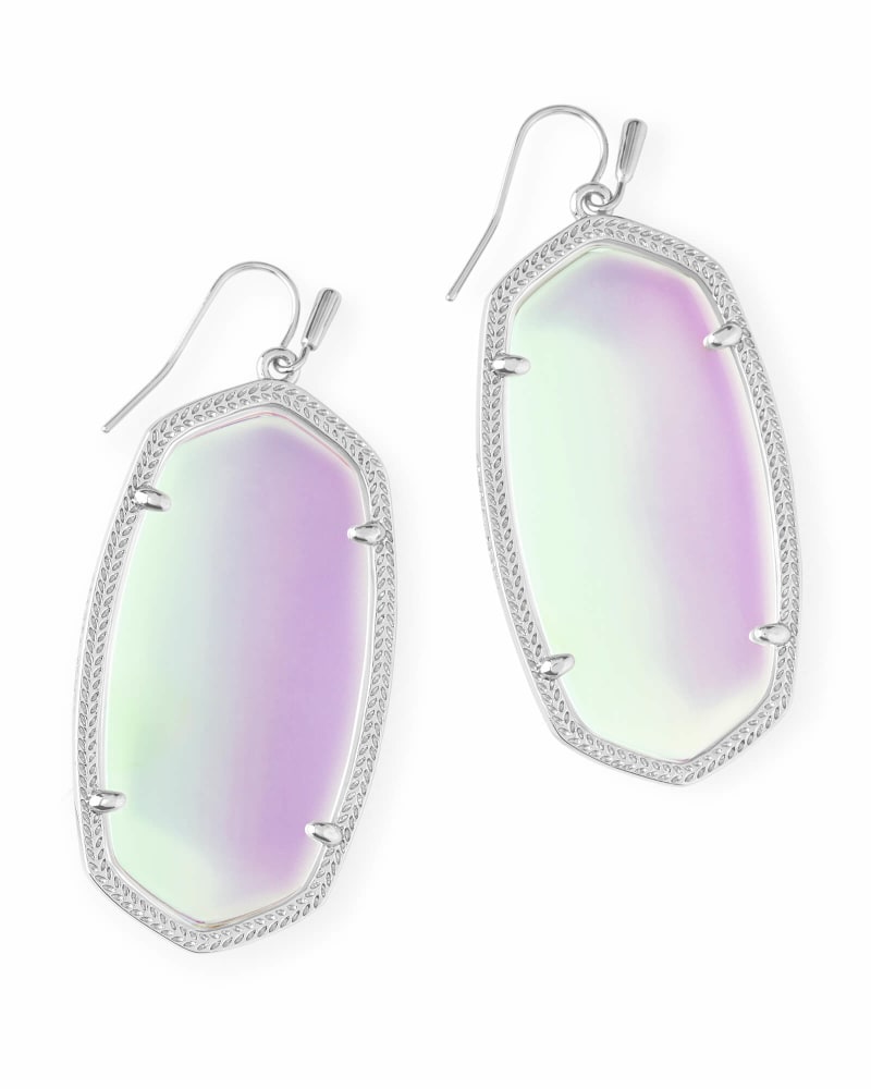  Danielle Silver Drop Earrings In Dichroic Glass