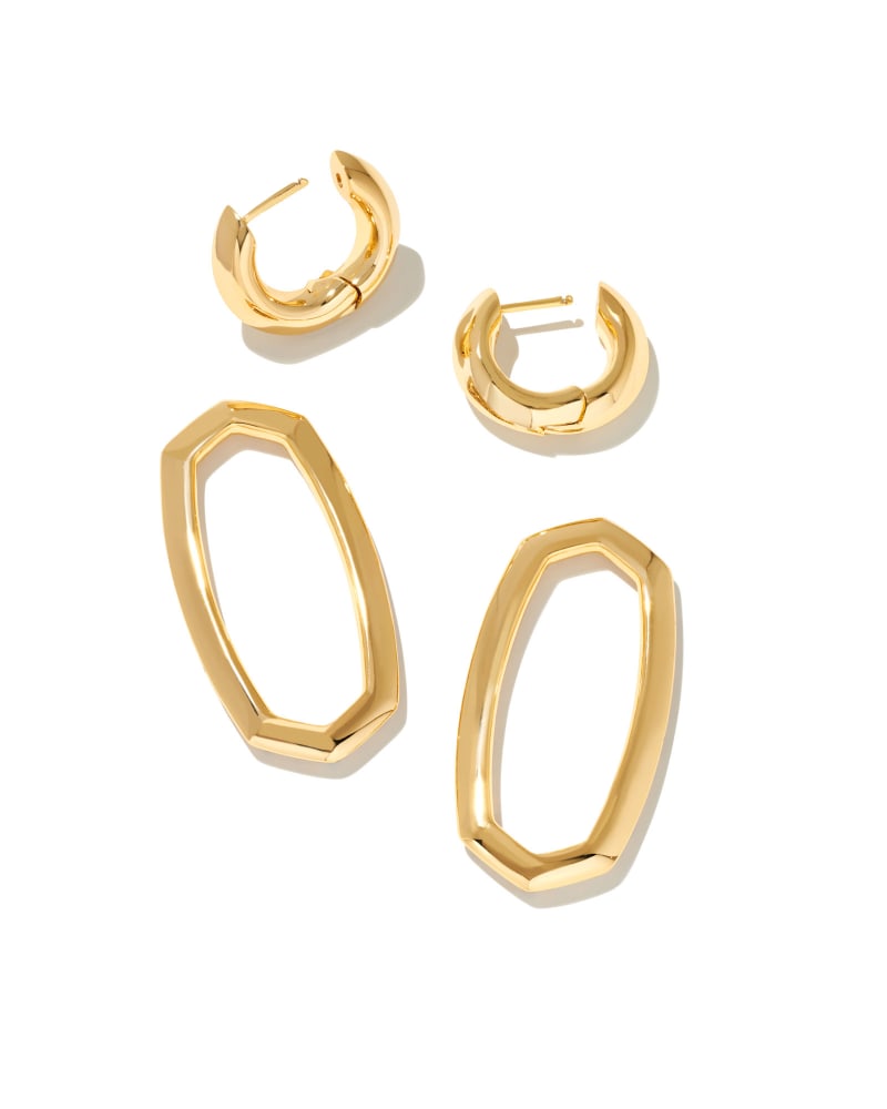  Danielle Gold Convertible Link Earrings In White Crystal