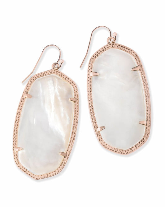  Danielle Rose Gold Earrings In Ivory Pearl