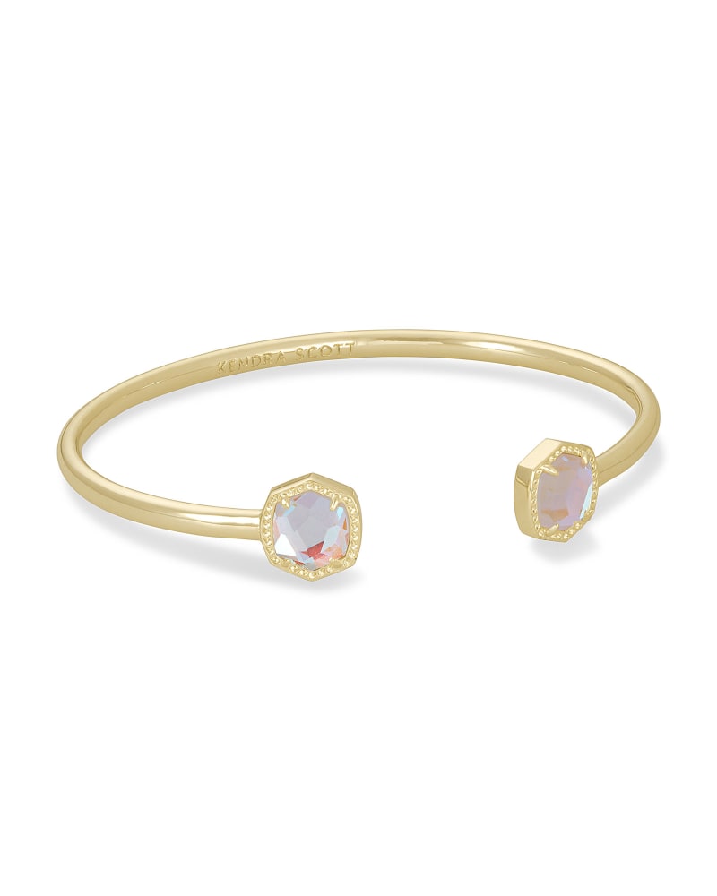  Davie Gold Cuff Bracelet In Dichroic Glass