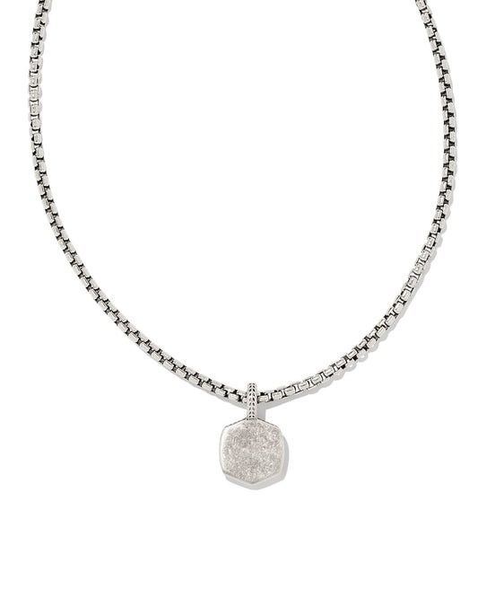 Davie Metal Charm Necklace In Oxidized Sterling Silver