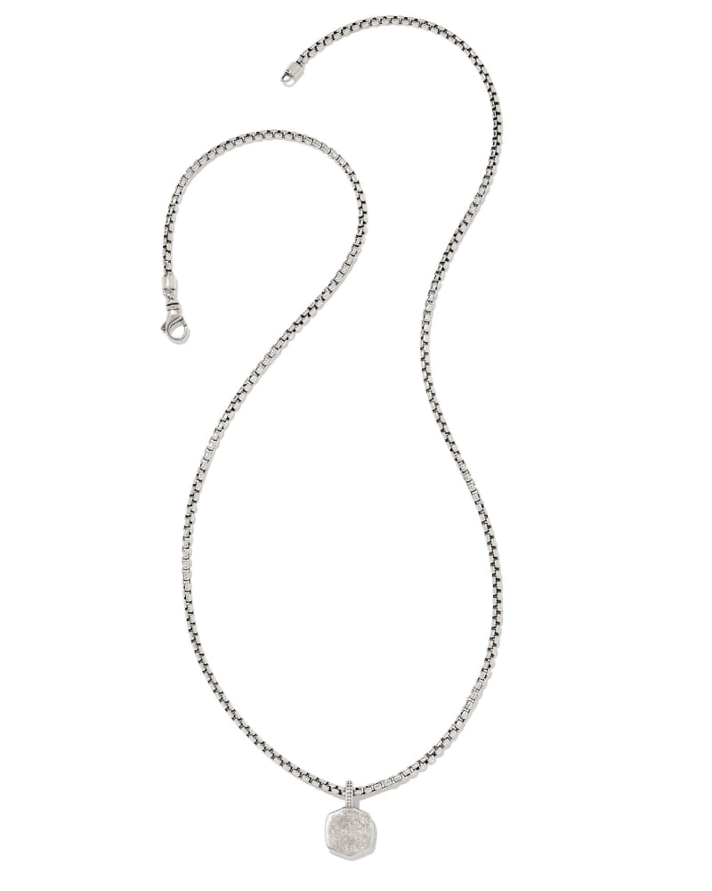  Davie Metal Charm Necklace In Oxidized Sterling Silver